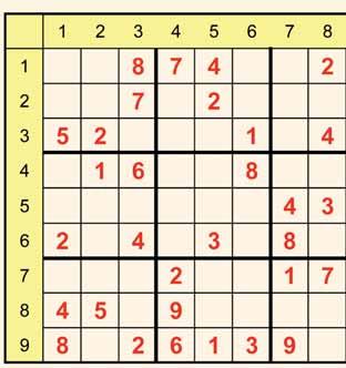 SUDOKU- ZAHLENSPIEL dies & Das Sudoku besteht aus 9 Reihen und 9 Spalten mit insgesamt 81 Feldern. Es ist in 9 Quadrate mit jeweils 9 Feldern unterteilt (sichtbar durch die dicken Linien).