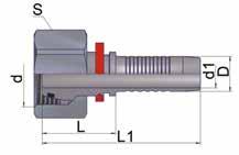 4SH-Hydraulik-Höchstdruckschlauch und -Armaturen Außengewindenippel, CES, 4SH metrisches Gewinde, schwere Reihe geeignet für 4SH-Spiralschläuche Bezeichnung DN Rohr-Ø D d D1 L L1 s Art.Nr.