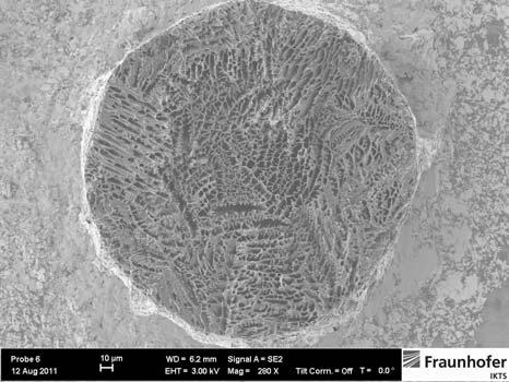 2: Rasterelektronenmikroskopische Partikelaufnahmen von verschiedenen Lyophilisat-Formulierungen Durch Anfertigung von Partikelschnitten mit einem Ionenstrahl kann die innere Struktur der