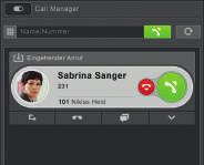 Call Manager - einfacher Anruf Im Wahlfeld des Call Managers können Rufziele über verschiedene Wege