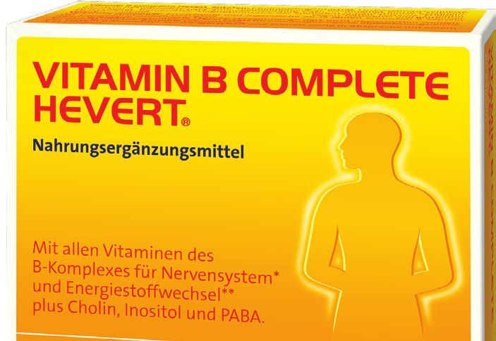 DAS KOMPLETT PAKET Zur Sicherstellung der kompletten B-Vitamin-Versorgung Auszieher vorne links PROPHYLAXE Zusammensetzung (Pro 2 Kapseln = empfohlene tägliche Verzehrsmenge) Vitamin B1.