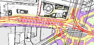 Ein Projekt für die Reorganisation des Verkehrsknotenpunktes unter dem Viadukt mit Kreisverkehr liegt vor und soll voraussichtlich 2020 umgesetzt werden.