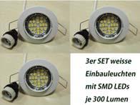 LED Einbauspot 260 Lumen dimmbar Weiss ww 1er SET Einbauleuchte im 1er SET inkl.
