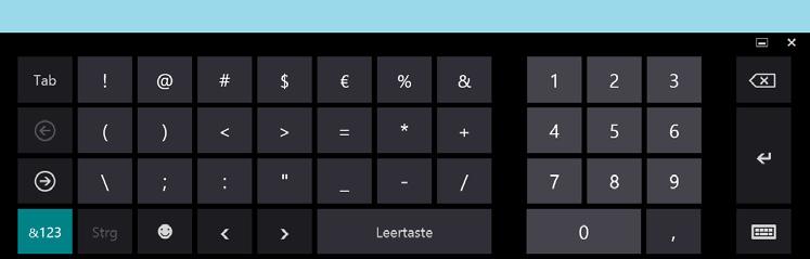 Außerdem sollten Sie wissen, wie Sie die Bildschirmtastatur einund ausblenden. Die Bildschirmtastatur einsetzen 1 Beginnen Sie auf der Startseite mit der Eingabe von Wordpad.