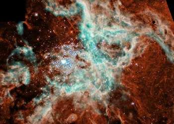 Sternentstehung in Magellanschen Wolken 30 Doradus in LMC N81 in