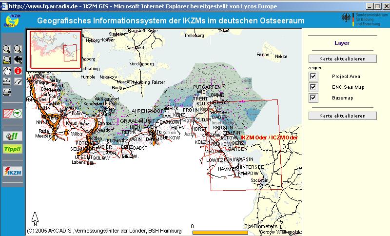 Projektthemen Infrastrukturell: Regionales Informationssystem IKZM-Odermündung www.ikzm-oder.