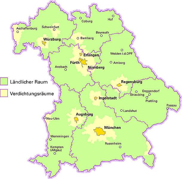 Ländlicher Raum in Bayern Anteil ländlicher Raum in Bayern 84 % Landesfläche 57 % Bevölkerung 50 % Beschäftigte 47 %
