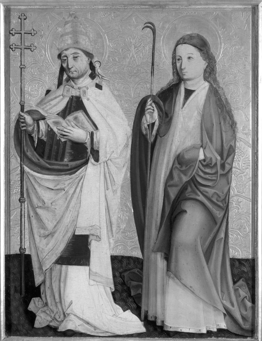 Infrarotreflektographie, Heiliger Gregor und Heilige Agathe, Feiertagsseite eines