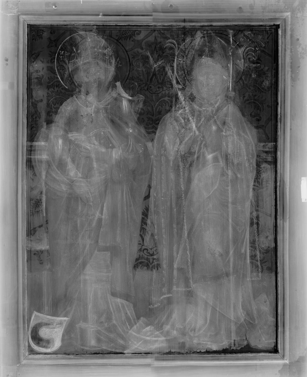 Röntgenaufnahme, Heiliger Gregor und Heilige Agathe / Heiliger Erasmus und Heilige Barbara,