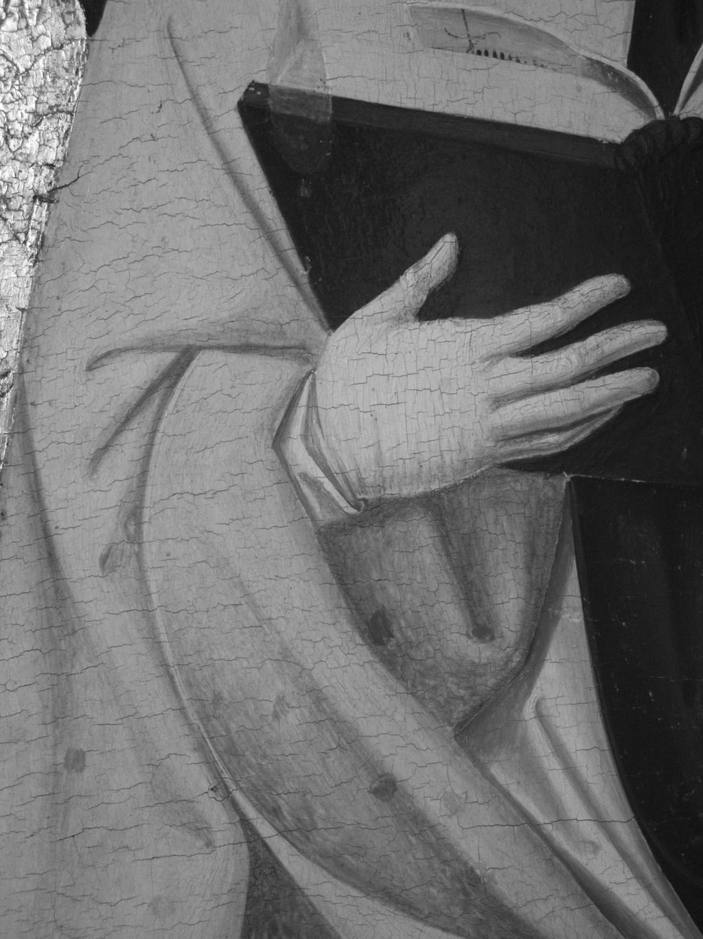 Abb.170c Infrarotreflektographie, Kirchenväter Augustinus und Hieronymus, Detail, um