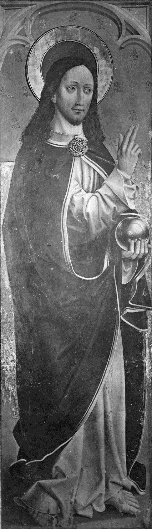 Christus als Salvator, undatierte Aufnahme zum Erhaltungszustand, Tafel des