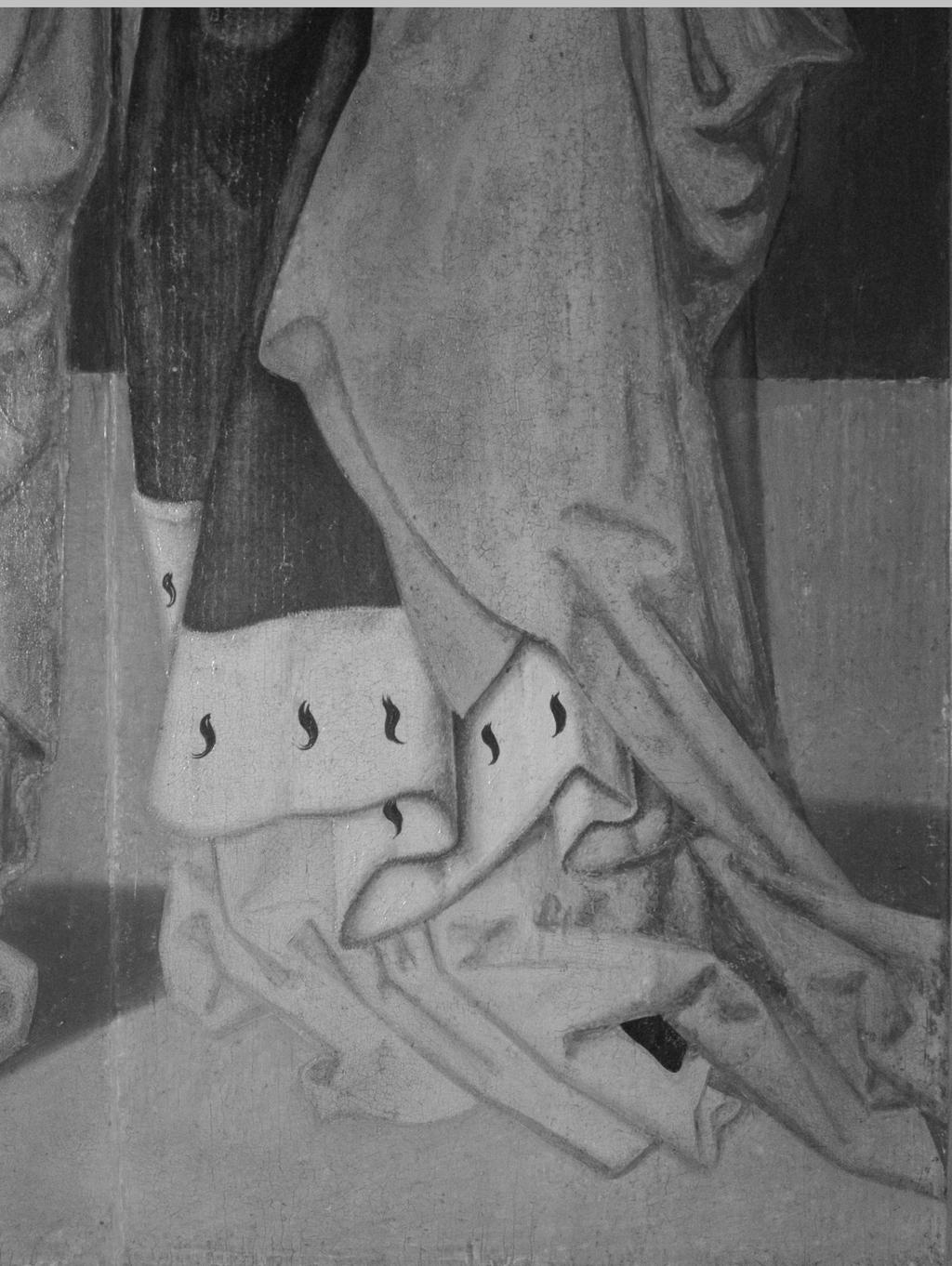 Abb.171b Infrarotreflektographie, die Heiligen Anna Selbdritt und Maria Magdalena, Detail,