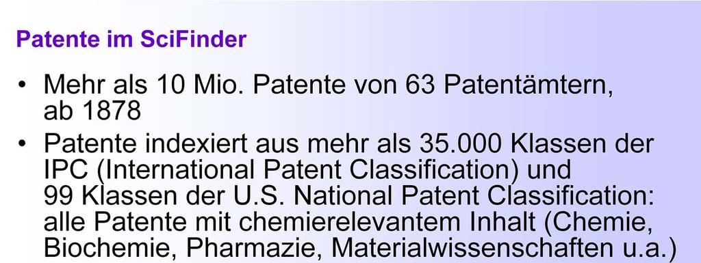 Von diesen Patentämtern werden die Daten innerhalb von 2 Tagen aufgenommen und innerhalb von 27 Tagen indexiert: Canadian Intellectual Property Office (CIPO) European Patent Office (EPO) French