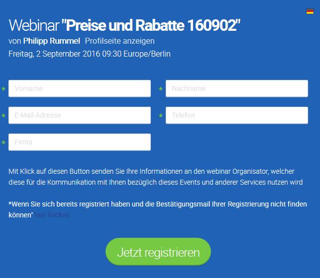 1 Anmeldung 1.1 Registrierung Begeben Sie sich auf diese Internetseite: https://www.deltra.com/service/webinare/ Hier finden Sie immer die aktuellen Termine.