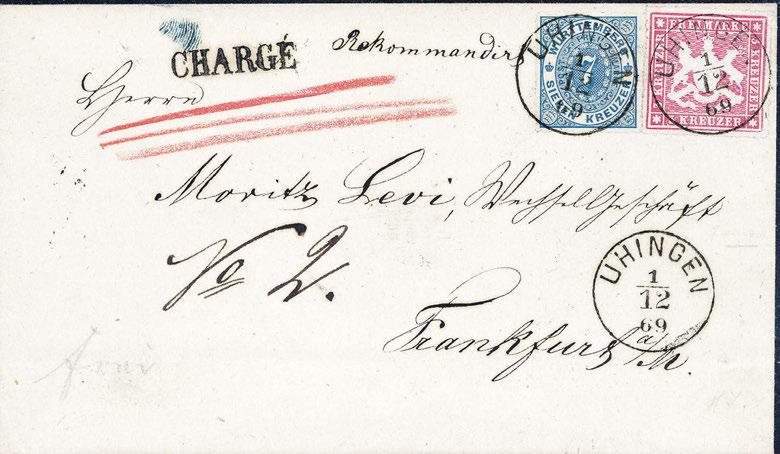 Ein phantastischer Brief, Fotoattest Heinrich BPP. 31a,39a 6 4000,- 4482 1 Kr. mit 3 Kr. rosa und 7 Kr. blau auf Ganzsachenumschlag 3 Kr.