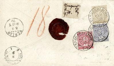 Der Brief wurde als portopflichtige Dienstsache aufgeliefert, war schwerer als 1 Loth und musste deshalb mit 2 Gr. frankiert werden.