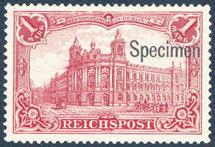 -Reich-Seltenheit, Fotoattest Jäschke-L.BPP. 63aU 3 3.500,- 1000,- 5300 2 Mk., Aufdruck "Specimen", tadellos ungebr. re. Randstück.