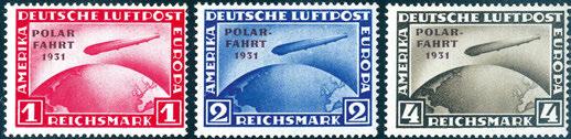 violetten Bordpoststempeln LUFTSCHIFF GRAF ZEPPELIN 24.7.1931. 456/58 5 1.300,- 400,- 5659 Polarfahrt 2 Mk.