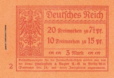 DEUTSCHES REICH MARKENHEFTCHEN 445 DEUTSCHES REICH MARKENHEFTCHEN 5909 Germania 1916/17, Heftchen mit