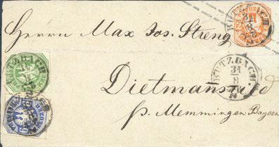 Schleswig-Holstein-K1 LENSAHN 19/1 1869. Trotz kl. Mgl.