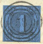 , zwei farbfrische Exemplare auf schönem blauem Brief mit Stempel "29" HANAU (1861) nach Warschau (leichte Falte durch die Marken). 6b(2) 6 80,- 3963 1 Sgr., Luxus-Bfstk. mit zentr.