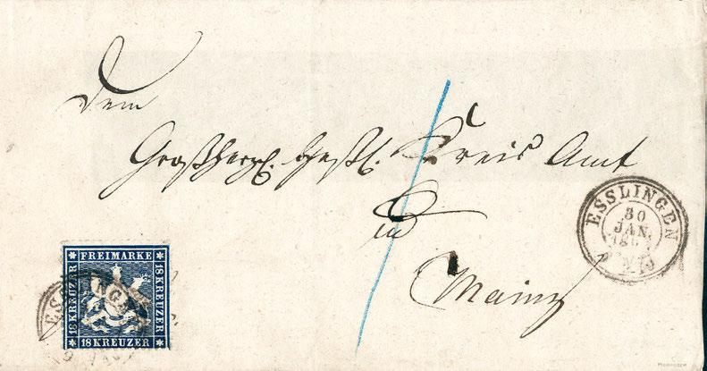 Pfenninger, Fotoattest Irtenkauf BPP ("Ein schöner, kleinformatiger Brief mit sehr seltener Einzelfrankatur"). 20y 6 7.500,- 2200,- 4374 18 Kr.