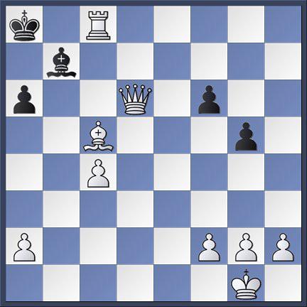 verwertete. Stellung nach 24. Dh5xTh8 Schwarz hat beide Türme eingebüßt und der König ist in der Mitte steckengeblieben. Das Endspiel scheint eine lockere Trainingseinheit für Felix zu sein.