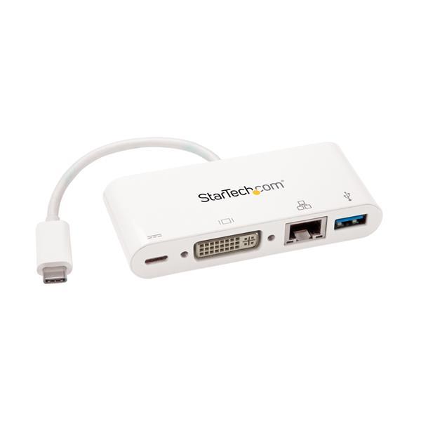 USB-C Multiport Adapter für Laptops - Stromversorgung - DVI - GbE - USB 3.0 Product ID: DKT30CDVPD Erweitern Sie die Konnektivität Ihres USB-C -fähigen Laptops.
