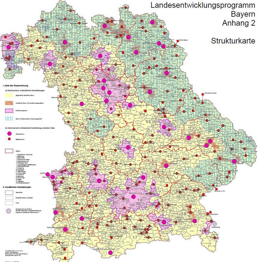 Ländlicher Raum in Bayern Gebietskategorien der Teilräume (zeichnerisch verbindliche Darstellung)
