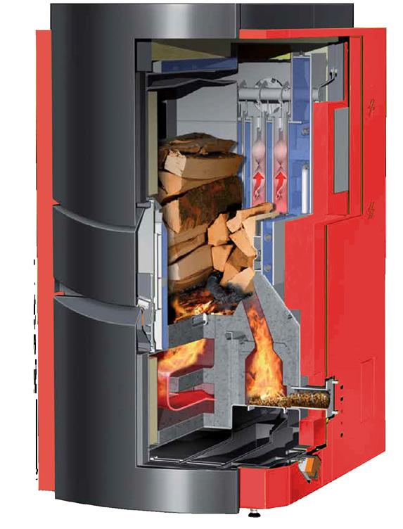 DIE NUMMER 1 DER KOMBIKESSEL 93,5% Das einzigartige Prinzip der kombinierten Feuerung von Pellets und Stückholz mit zwei Brennkammern und zwei Fühlersystemen für beide Brennstoffarten in einem Gerät.