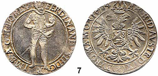 , sehr schön 100,- Ferdinand II. 1619 1637 7 Taler 1624, Kuttenberg. 28,82 g.