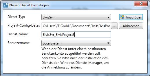 Dienst einrichten Während es für Tests während der Projekterstellung praktisch ist, den Prozessserver als Windows- Anwendung laufen zu lassen, sollten Sie auf dem Produktivsystem den Server als