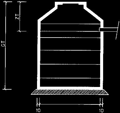 REGENWASSER-NUTZUNG UND RETENTION IN BETON Regenwasserzisterne, Monolithischer Betonbehälter, Abdeckung begehbar m 3 li Ø m GT m ZT m Gr. / Stk. to ges.