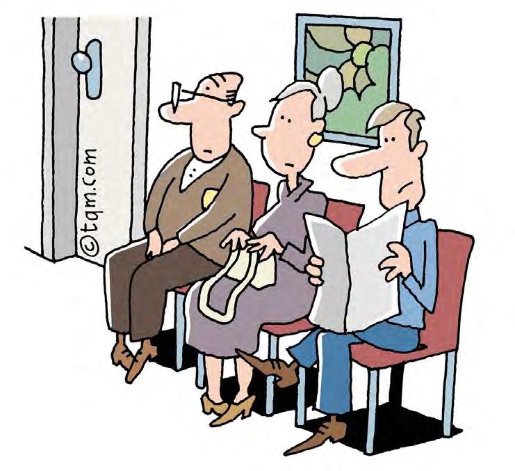 Verschwiegenheit Problem: Patienten hören im Wartezimmer mit.