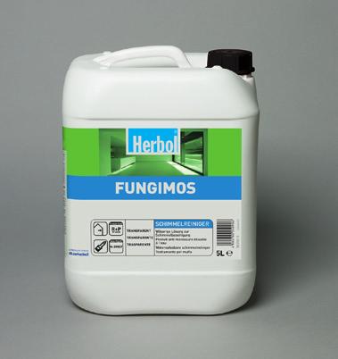 Funktions- Farben Für spezielle Anforderungen 9 Herbol-Fungimos Die wässrige Lösung zur Schimmelbeseitigung 1 Wässrige Biozidlösung zur Vorbehandlung von Schimmelbefall n auf Basis von Bioziden für