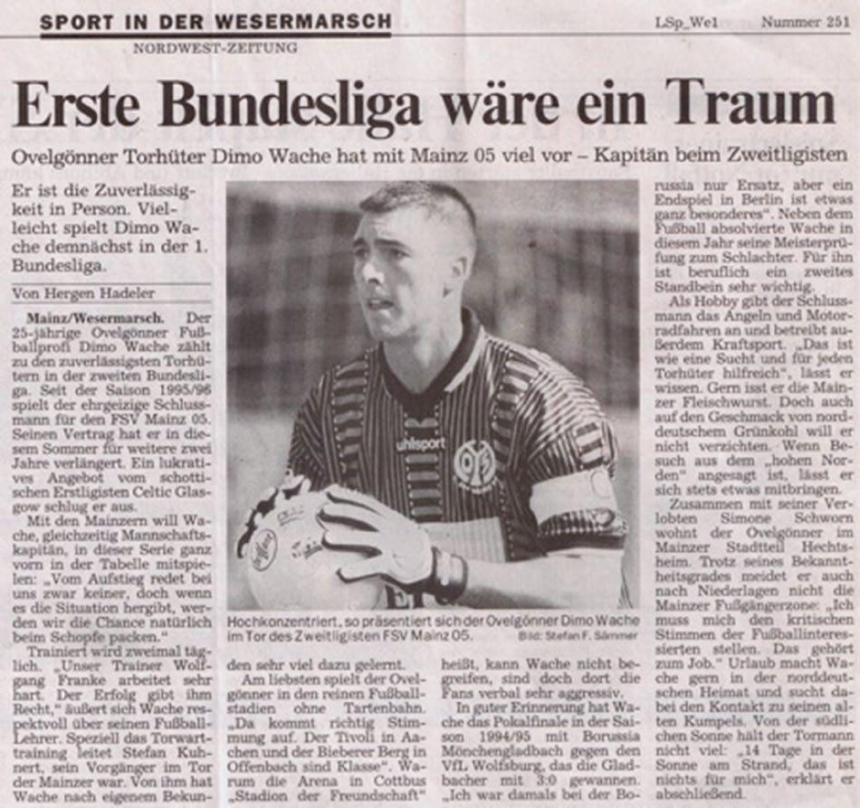 1998/99 Der sportlich berühmteste Spross des Vereins. Prominenter Besuch in Ovelgönne am 7.6.