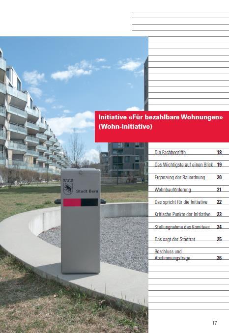 Wohn-Initiative Initiative für bezahlbare Wohnungen (Wohn-Initiative): Klare Zustimmung, 72%
