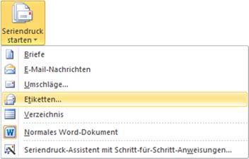 Serienbriefe einer für alle Seite 178 6.4.8 Adressetiketten und Büffetkärtchen Die Serienbrief-Funktion bietet Ihnen noch weitere Möglichkeiten.