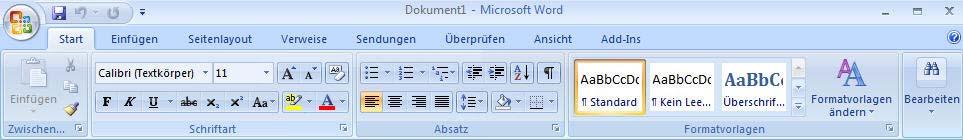 Programmaufbau wo finde ich was? Seite 9 1.1.3 Benutzerkonzept Office 2010 Word unterscheidet sich in den Versionen 2010 und 2007 radikal von den Vorgängerversionen.