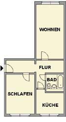 96 m², Bad gefliest mit Badewanne, Küche gefliest mit Fenster, Balkon, Aufzug, Keller, Trockenraum, EnAusw.