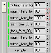 9. Keyframe-Animationen Abbildung 9.8.: Die Channel List im Morpher. Zeitpunkt Frame-Nr. _mutant_00 in % _mutant_01 in % t 0 0 0 0 t 1 25 100 0 t 2 50 0 100 t 3 75 100 100 t 4 100 0 0 Tabelle 9.2.: Einstellungen der Morph Channels für die Animation.
