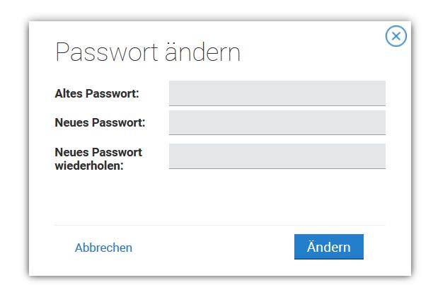 Passwort ändern Altes Passwort eingeben, neues