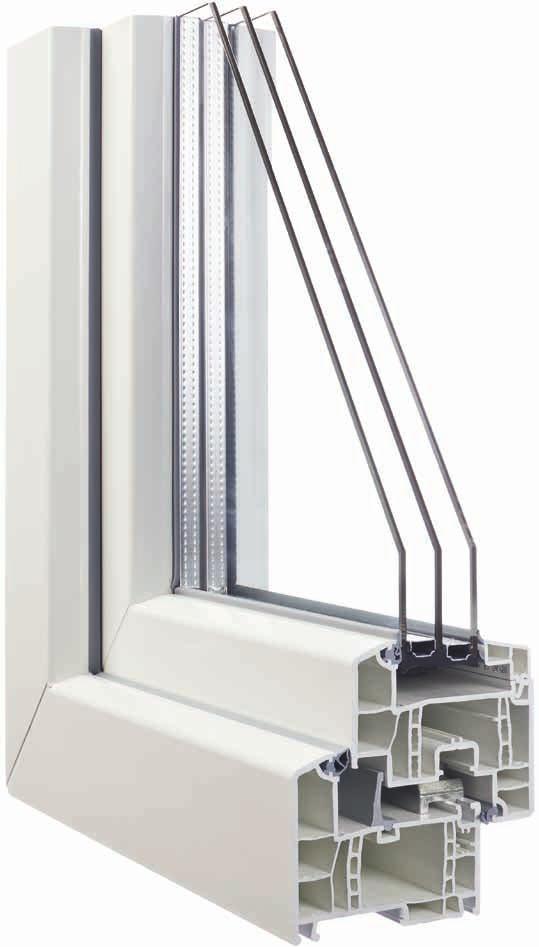 Fenstersystem HABiTAN-GENEO MD 8 Hightech-Faserverbund-Profilkern bietet enorme Stabilität und höchste Verwindungssteifigkeit Höchste Stabilität ohne Stahl: Für höchste Energieeffizienz entfällt die