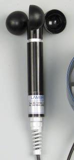 5% vom Messwert 0.3 m/s 0.2 m/s (kompensiert) -30...+150 C Schutzring-A-Ø 109 mm T 60 mm 3 m-kabel 0.4 kg 00.14164.150 000 (14164) Kurzes Mini-Flügelrad-Anemometer Induktiv-Sensor 0.7.