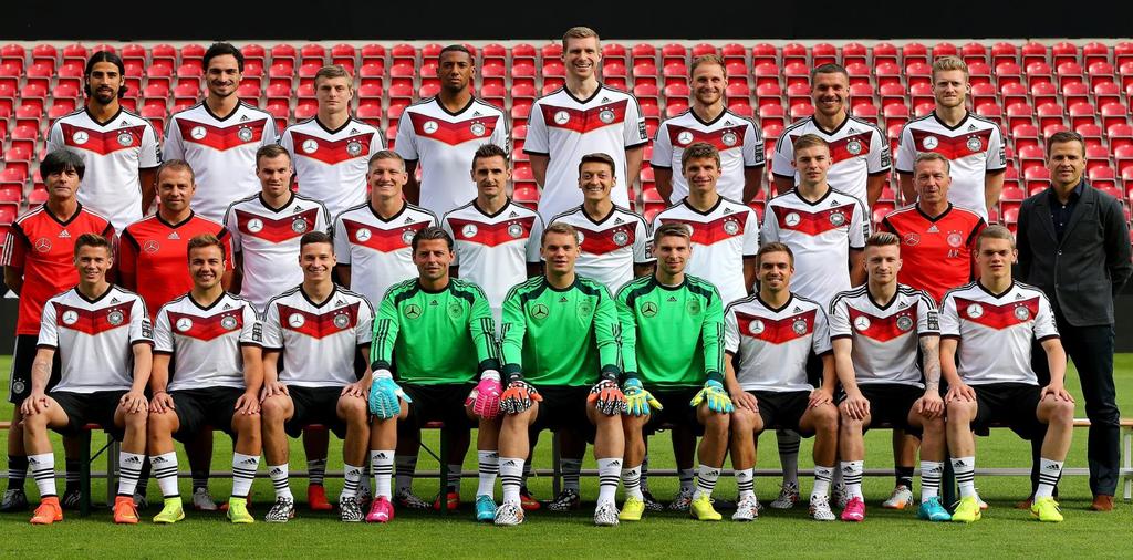 Manuel Neuer, Philipp Lahm, Jérôme Boateng, Mats Hummels, Lukas Podolski, Toni Kroos, Sami Khedira, Bastian Schweinsteiger,
