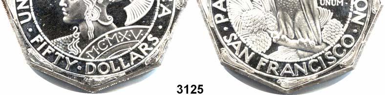 ...Sehr schön bis Polierte Platte 100,- 3125 Moderne achteckige Feinsilbermedaille in Form von 50 Dollar 1915