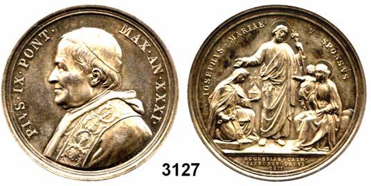 1846-1870 (1878) 3127 Silbermedaille für Anno XXXI (1876, Bianchi) auf den Hl. Joseph und dessen Kirche.