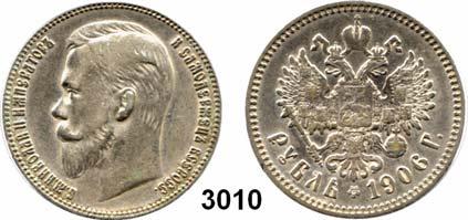 185 Russland Nikolaus II. 1894 1917 3010 Rubel 1906, Sankt Petersburg. Bitkin 60...Kl. Rdf.