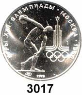 40,- 3015 150 Rubel 1977 (1/2 Unze Platin, 15,55g FEIN).