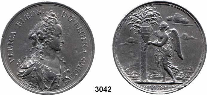 187 Schweden Ulrike Eleonore 1719 1720 3042 Bleiabguß der Medaille 1690 (R. Faltz) auf ihre Tugend. Brustbild rechts.